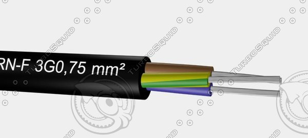 ho5rr-f nen rmrl 300-500 3d model - HO5RR-F   NEN RMrL 300-500 V 3G1,5 mm2 .max by Cable Master